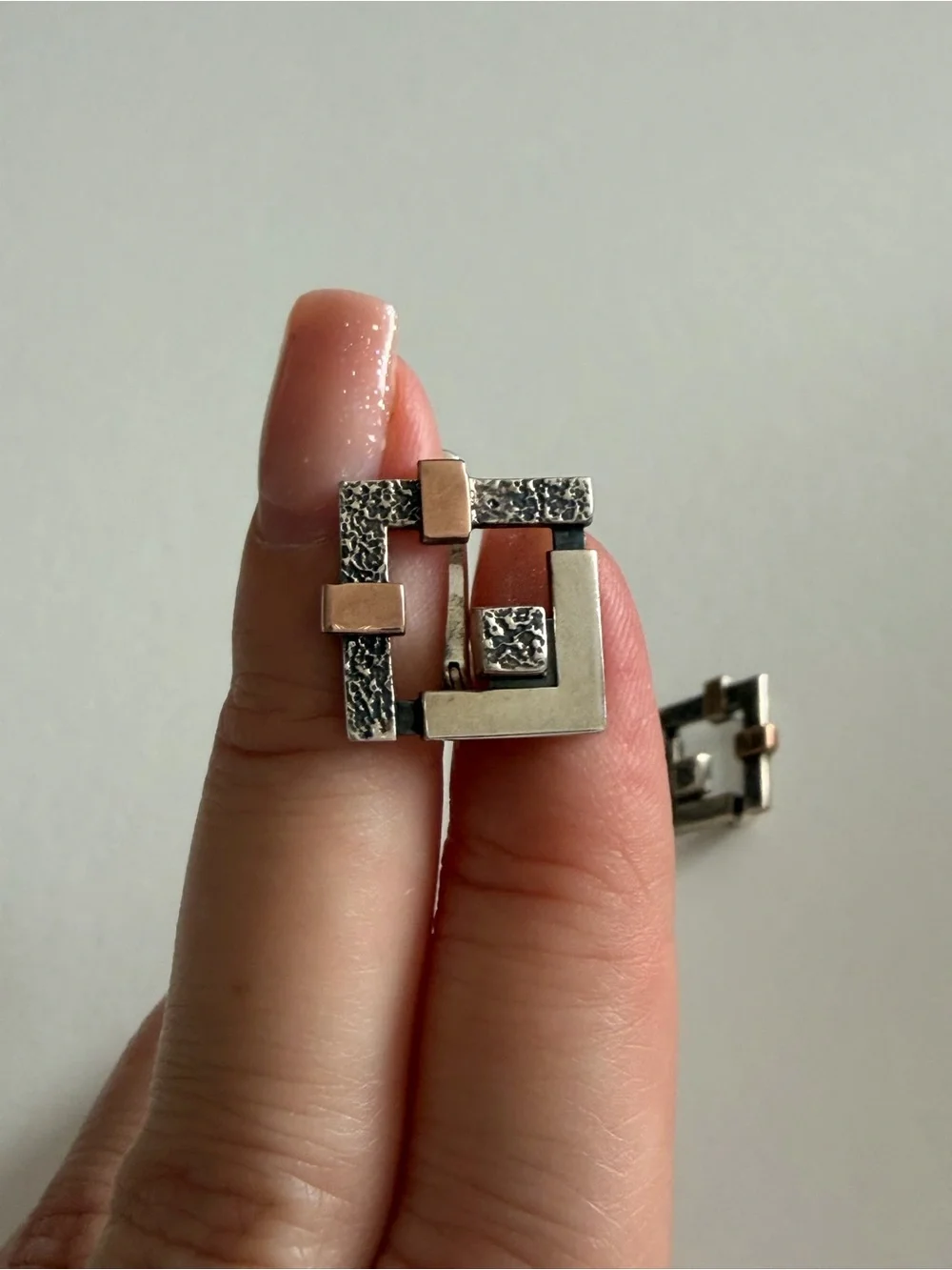 Sterling Silver & Gold-Plated Geometric Earrings